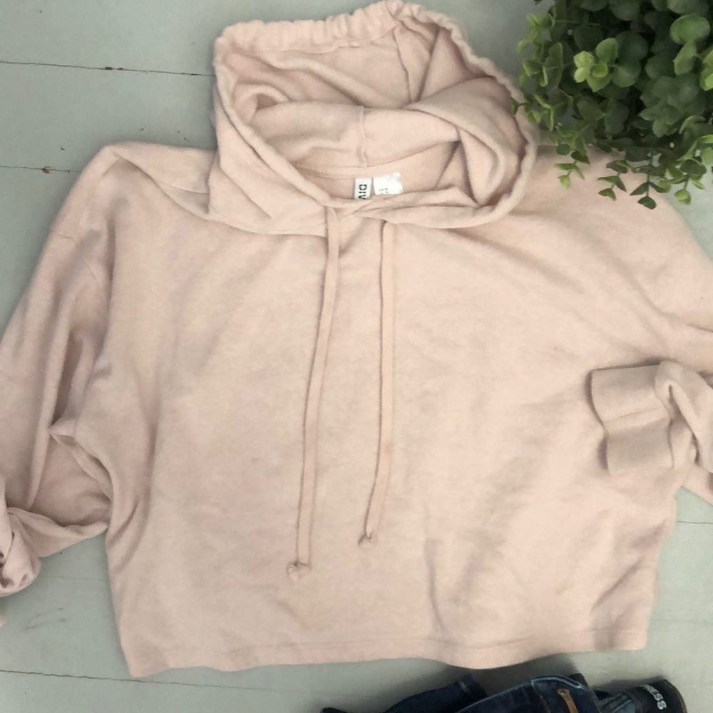 Pink hoodie crop top